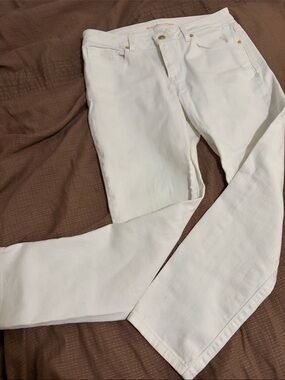 Michael Kors White Straight-Leg Jeans